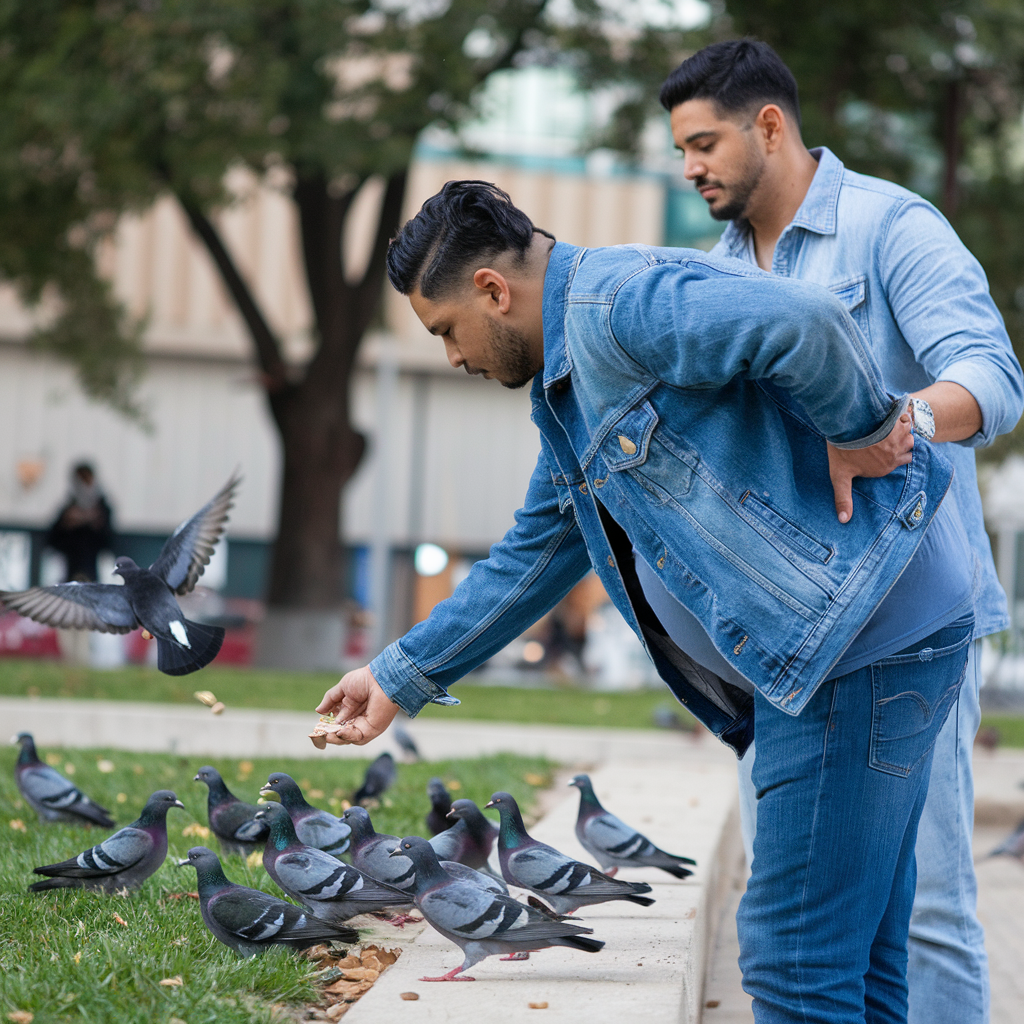 Pigeon Play with a Baby Bump