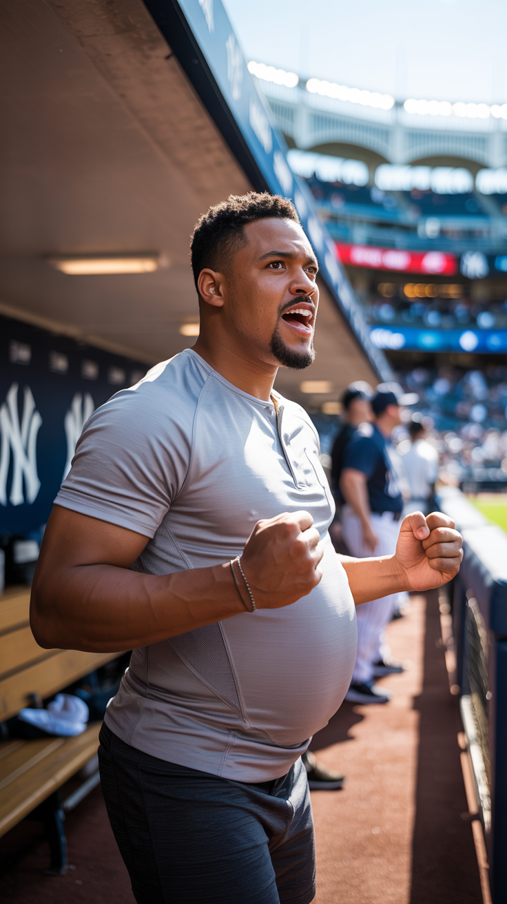Game Day Glory: Pregnant Fan on the Field