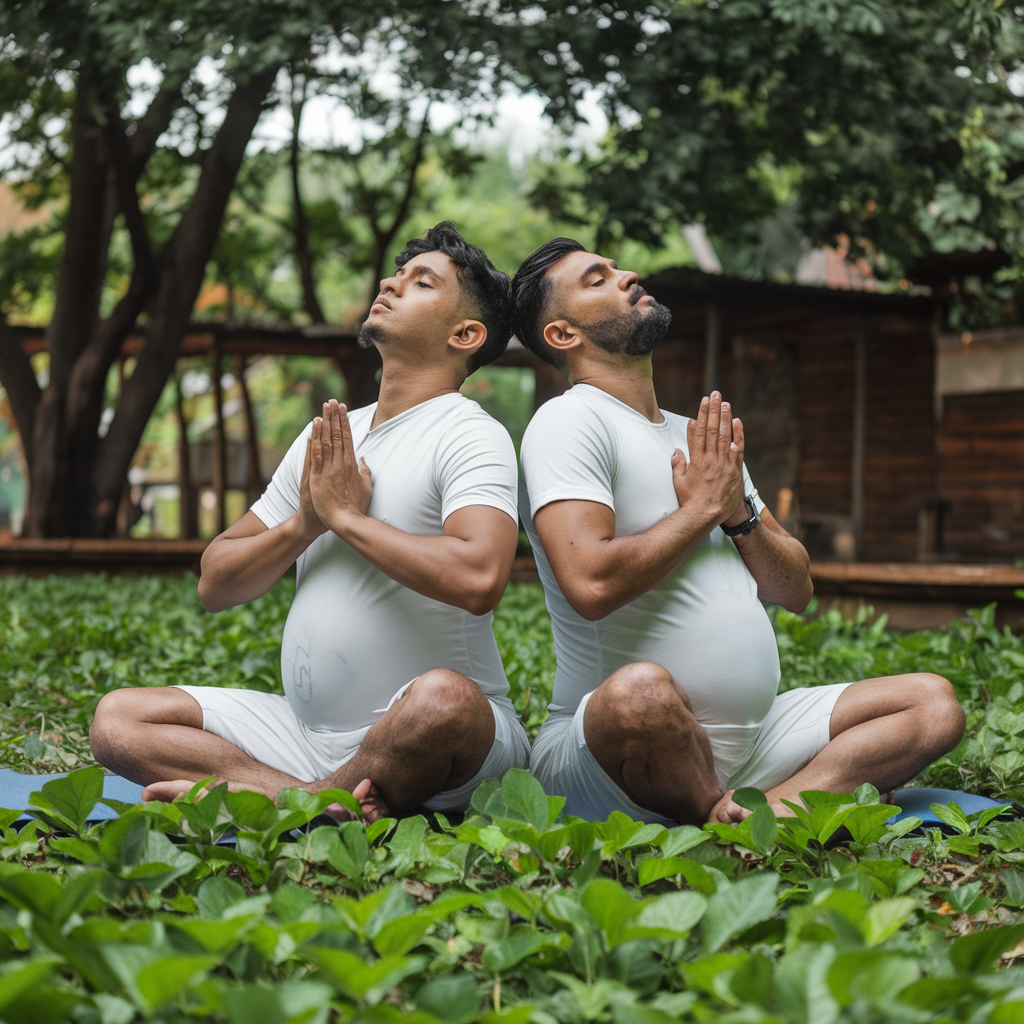 Zen Dads-to-Be Practicing Serenity in Nature