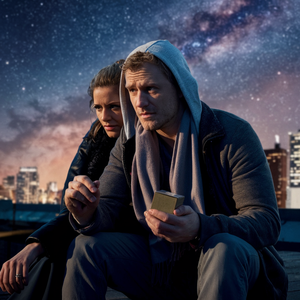 Rooftop Dreams Under Starry Skies